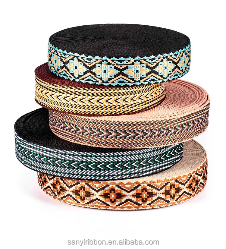 Factory Wholesale Polyester Jacquard Webbin Arrow Ribbon Bag Shoulder Strap Shoe Hat Ribbon Camera Musical Instrument Ribbon