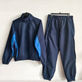 Custom Men Tracksuit Navy Blue Colorblock 2 Piece Set Soccer Training Suit Mesh Insert Windbreaker Jacket Jogger Team Sportswear