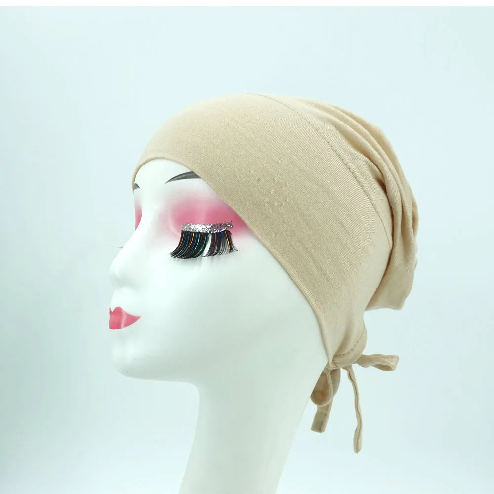 Newest Islamic Muslim Under Scarves Ruched Elastic Cotton Jersey Stretch Islam Inner Cap Underscarf MegaBDM