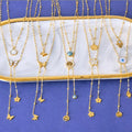 Double Layer Necklace Fashion Euro-American Style Eyes Palm Long Fringe Flower Sweater Chain for Women Fine Jewelry