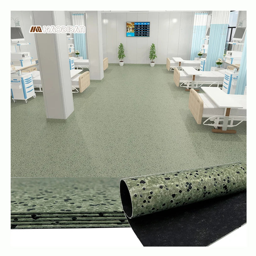 PVC ESD Homogeneous Antistatic Conductive Vinyl Flooring Adhesive Modern Design Floor Rolls for Hospital Indoor Use