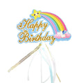 Rainbow Smiling Face Happy Birthday Cake Topper for Children's Parties Fun Row Inserted Cake Decoration