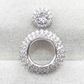 Sterling Silver 10*10mm Semi Mount Pendant Empty Frame Blank Support Setting S925 Base Holder Without Center Stone for DIY Inlay