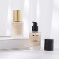 Cosmetic Packaging Custom logo BB Cream Lotion Pump Frosted Round 30ml Glass Liquid Empty Foundation Bottle