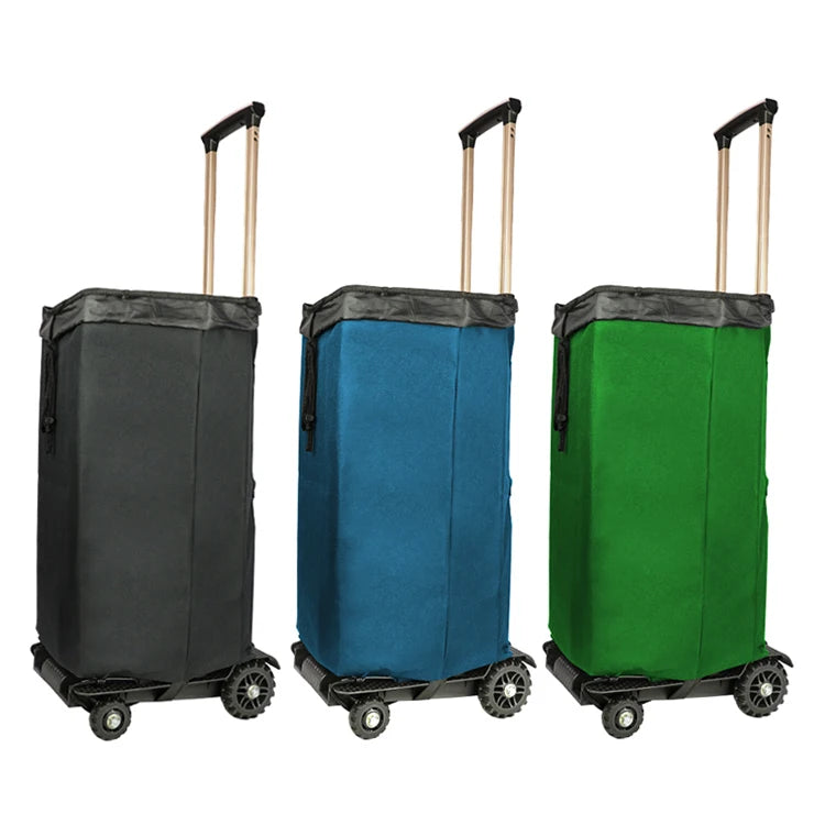 Baoyu Factory Foldable Collapsed Supermarket Trolley Dolly Chinese Shopping Platform Folding Cart Trolley Cart