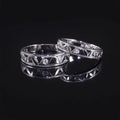 Abiding Exquisite Design Chunky Jewelry 925 Sterling Silver White Moissanite Diamond Promise Couple Ring Band Set for Wedding