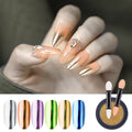 12 Colors Professional Nail Art Salon Chrome Mirror Nails Pigment Powder Magic Metallic Mirror Chrome Nail Powder