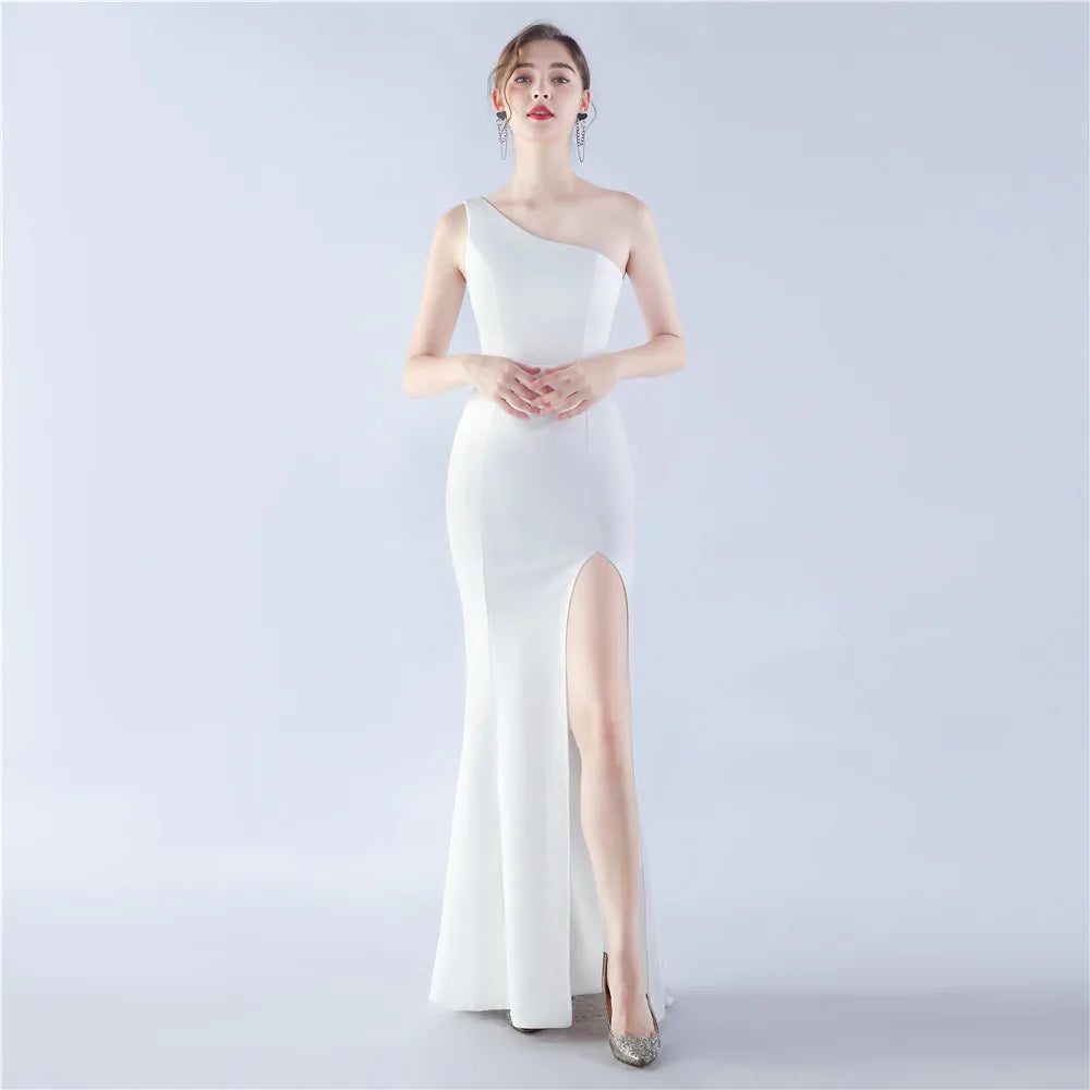 31288# Spot New Product 2024 Simple Satin Cloth Evening Dress Lady