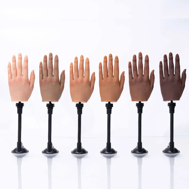 Top Selling Nails Manicure Silicone Training Finger Trainer Fake Nail Practice Hand With Supporter
