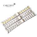 19-20mm 316L Luxury Stainless Steel Two Tone Gold Silver Watch Band Old Style for Oyster Bracelet Hollow Curved End for Rolex