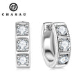 Sparkling Jewelry D Color Black 3.0mm 0.1ct Moissanite Diamond 925 Sterling Silver Huggie Hoops Stud Earrings for Men