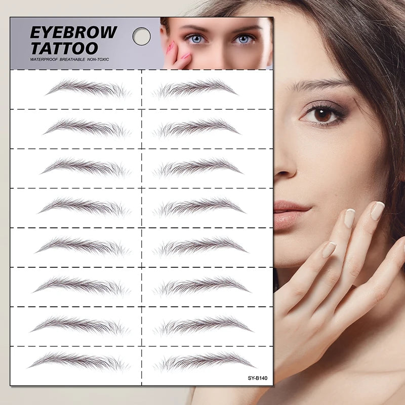Women Popular New Design Waterproof Cosmetic Face Makeup Temporary Fake Tatoo 6d/4d/ 3d Eyebrow Tattoo Sticker
