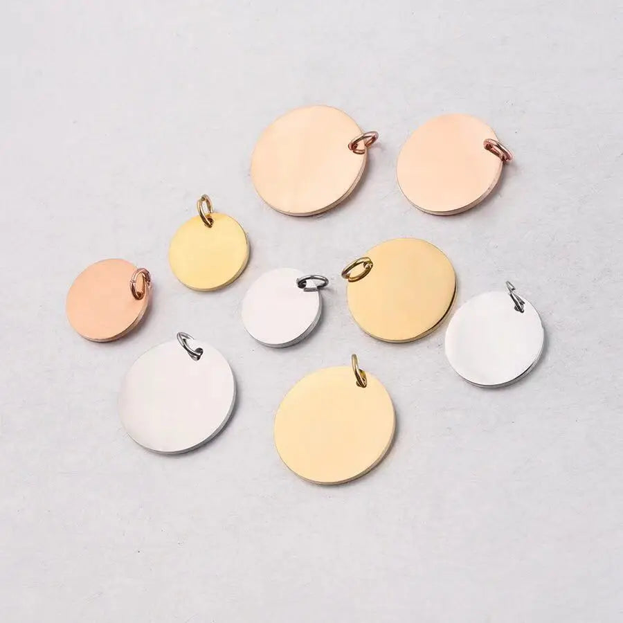 Wholesale Blank Stainless Steel Dog Tags Name Engrave Charms Custom Cat Pet ID Dog Tag 6mm8mm10mm12mm15mm20mm25mm30mm