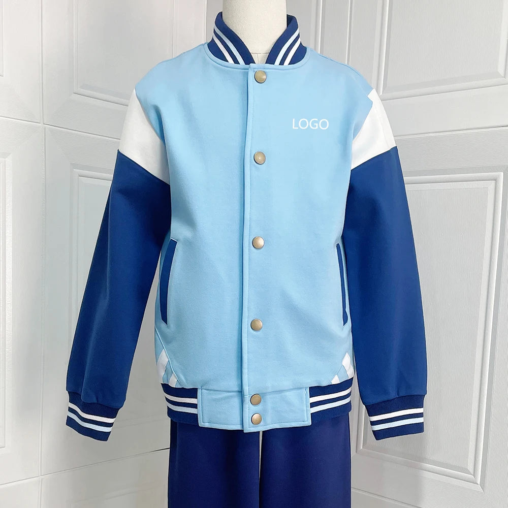 Spring Autumn Sports Wear Long Sleeve Tracksuits School Uniform Cheap Fleece Jackets Varsity Jacket for Africa in Turkey Kenya
