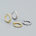 Dropshipping 925 Sterling Silver Geometry Diamond Cubic Zircon Gold Plated Hoop Earring Jewelry for Women