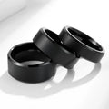 Men's Fashion Tungsten Ring 8mm Width with Curved Edge Silver Black & Gold Plating Brushed Effect Gift