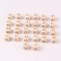 Wholesale Wooden Alphabet Beads a to Z Square Letter Beads Educational Toys English Alphabet Beads