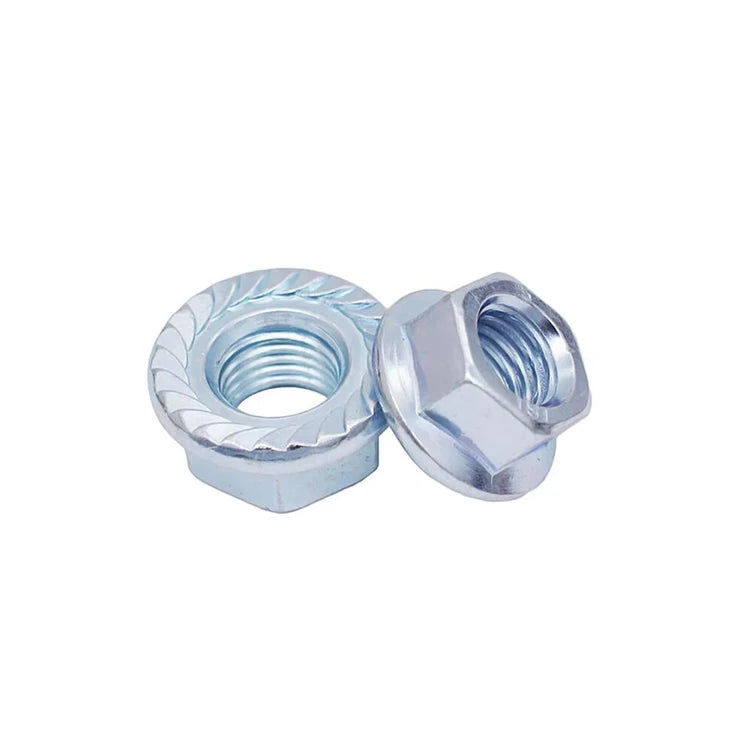 M4 M5 M6 M8 M10 M12 M14 M16 M24 Galvanized Flange Lock Nut DIN6923 Serrated Flange Nut Anti-Skid Zinc Plated Carbon Steel Mining