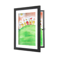 Wholesale A4 10x14inch Black Shadow Box Frame White Mat Kids Art Picture Photo Frame With Glass
