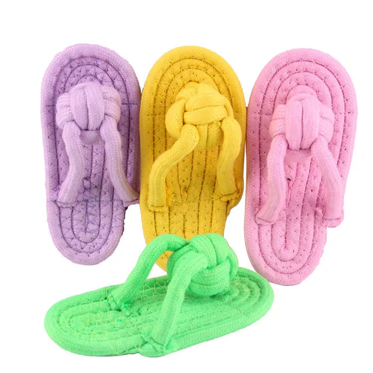 Wholesale Eco-Friendly Multicolor Slipper Shaped Tough Pet Chew Dog Toys Made of Cotton Rope and Nylon MegaBDM