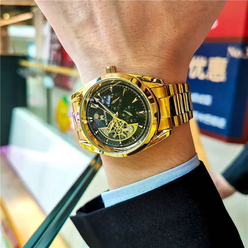 Luxury Mechanical Watch Men's Top Brand  Fashion Design Business Waterproof Clock Reloj Hombre