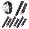 Carbon Fiber Genuine Leather Watch Bands 20mm 22mm Cow Leather Watch Straps for Universal Watches Black with Stitching