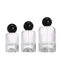 Atomizer Perfume Bottle Crimp Pump Black Ball Lid Empty Clear Glass Round Thick Bottom Mist Spray Bottles 30ml 50ml 100ml 1oz