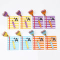 Personality Acrylic Notebook Earrings Funny Letter Pencil Book Earrings for Students