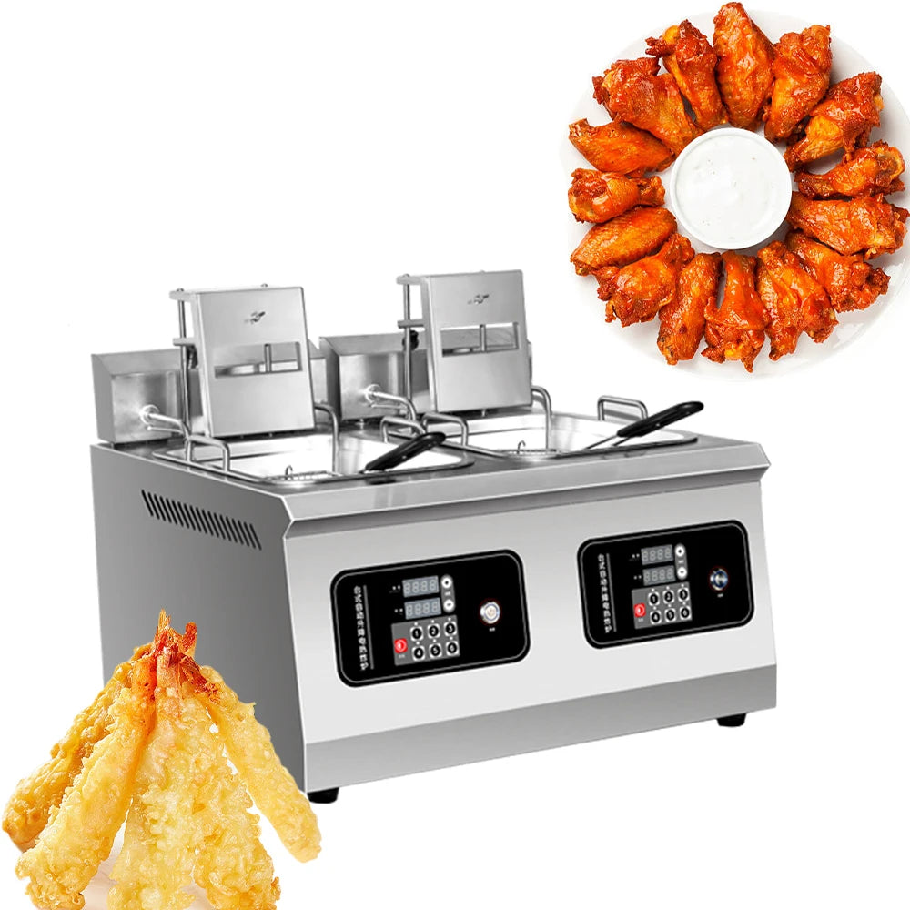 Automatic Lifting Electric Donut Fryer Funnel Cake Frying Machine Commercial Potato Chips Fryer Machine for Fried Pastries