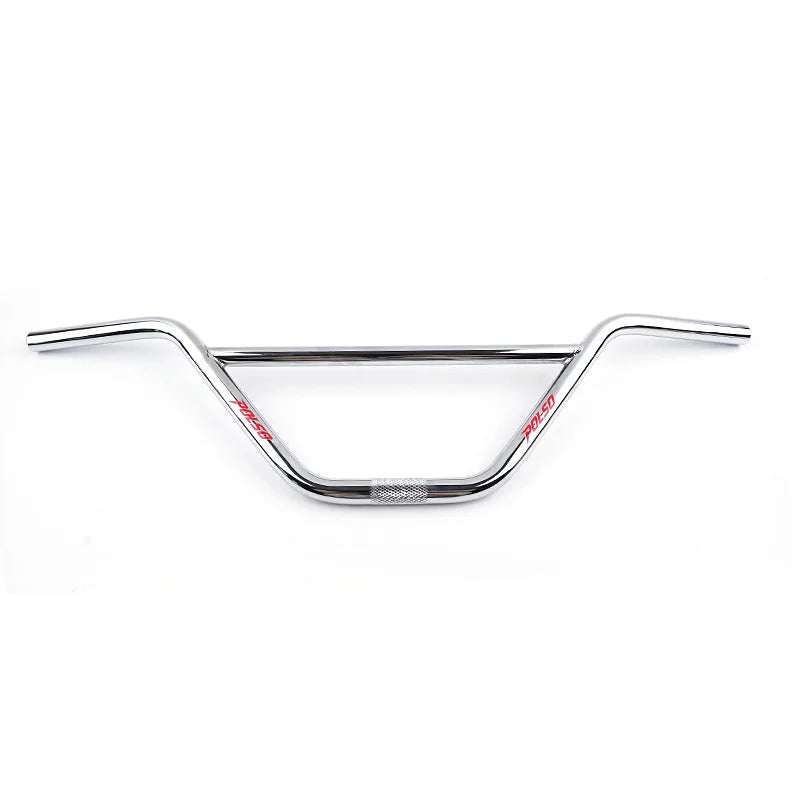 POLSO HB07 Chrome 4130 Bicycle Handlebar Material Glossy Silver and Black Middle Tube 22.6mm Diameter Handle bar for BMX Bike