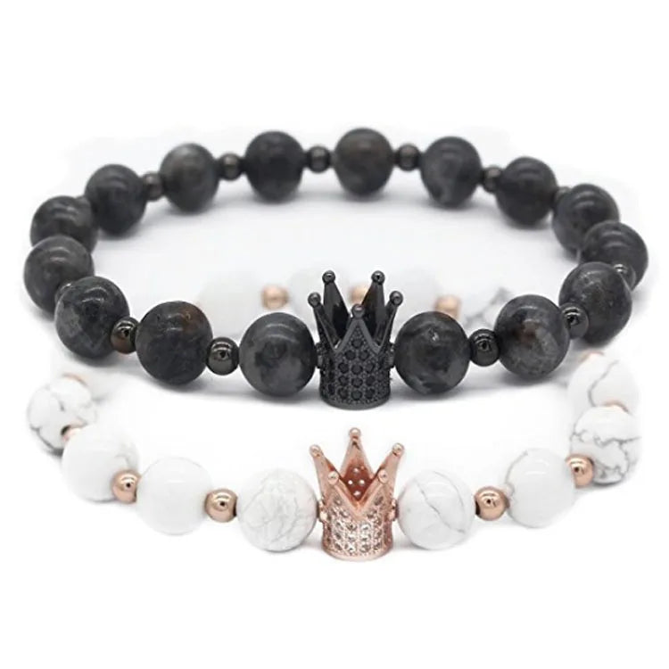 Unlimited Fashion Women's Matte White Pearl and Diamond-Set Pine Stone Bracelet for Gifts and Weddings Lover's Bangles