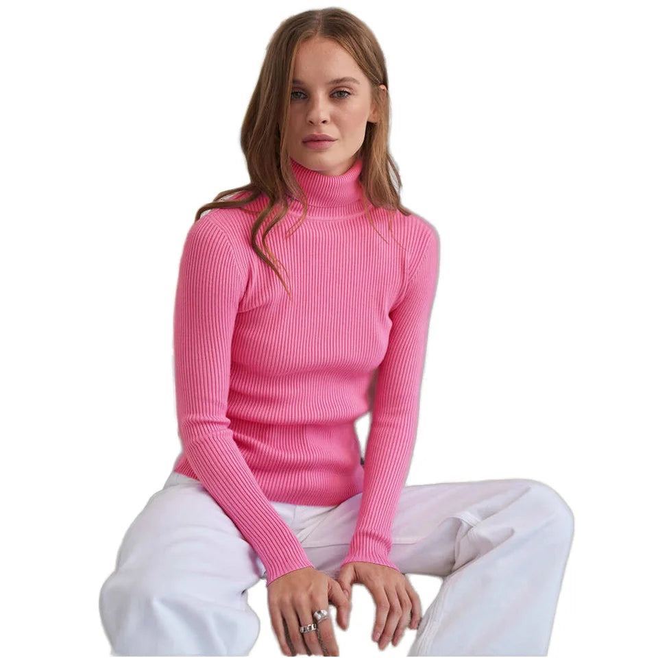 Wholesale Turtleneck Sweaters Autumn Winter Tops Slim Womens Pullover Knitted Sweater Bottoming Jumper Sweater