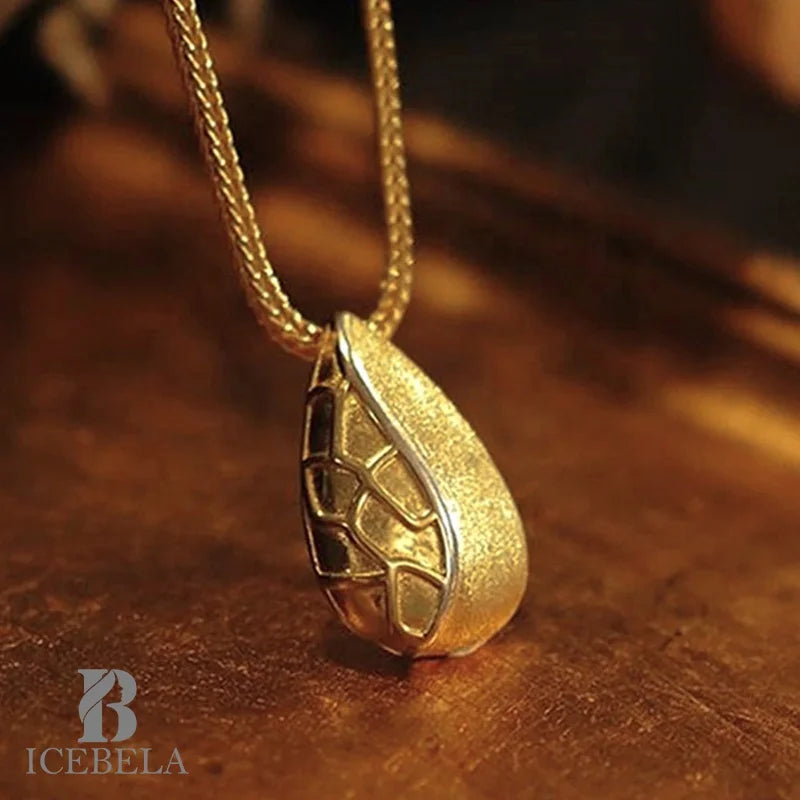Minimalist Jewelry Women Elegant 925 Sterling Silver 18K Gold Plated Cubic Pave Water Drop Pendant Necklaces for Girls
