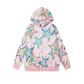 Hoodies Manufacturer Custom Heavyweight Full Star Print Zipper Hoodie Oversize High Street Y2k Hoodies Men
