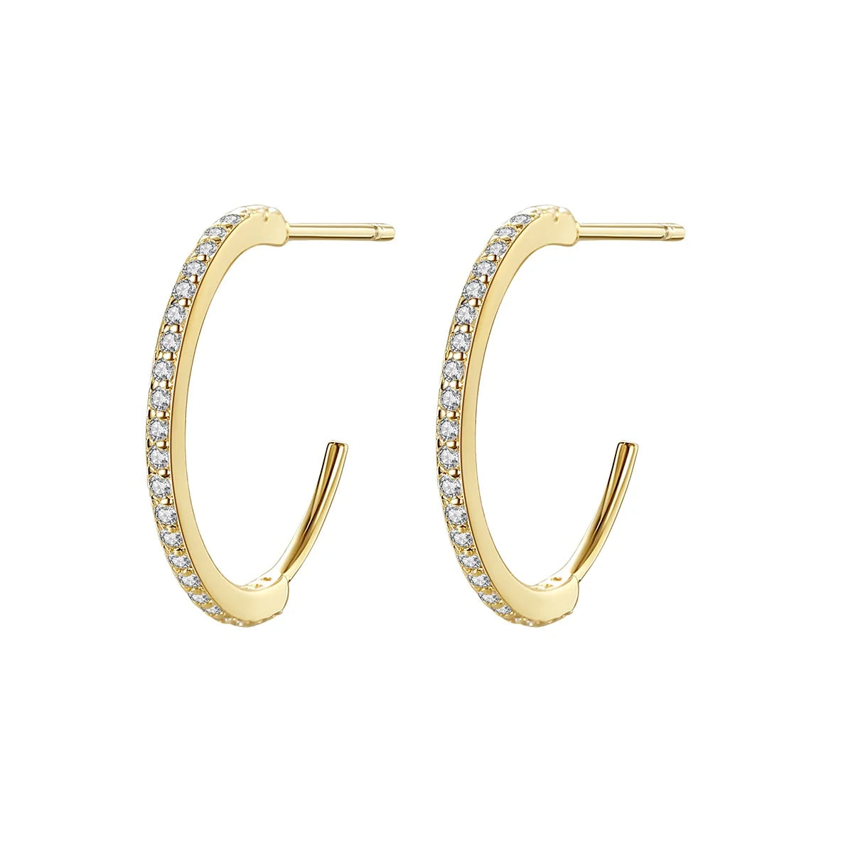 CZCITY  Morden Style Zirconia Jewelry Zircon Women 925 Trendy Hoops Sterling Silver Hoop Earrings Silver Hoop Earrings