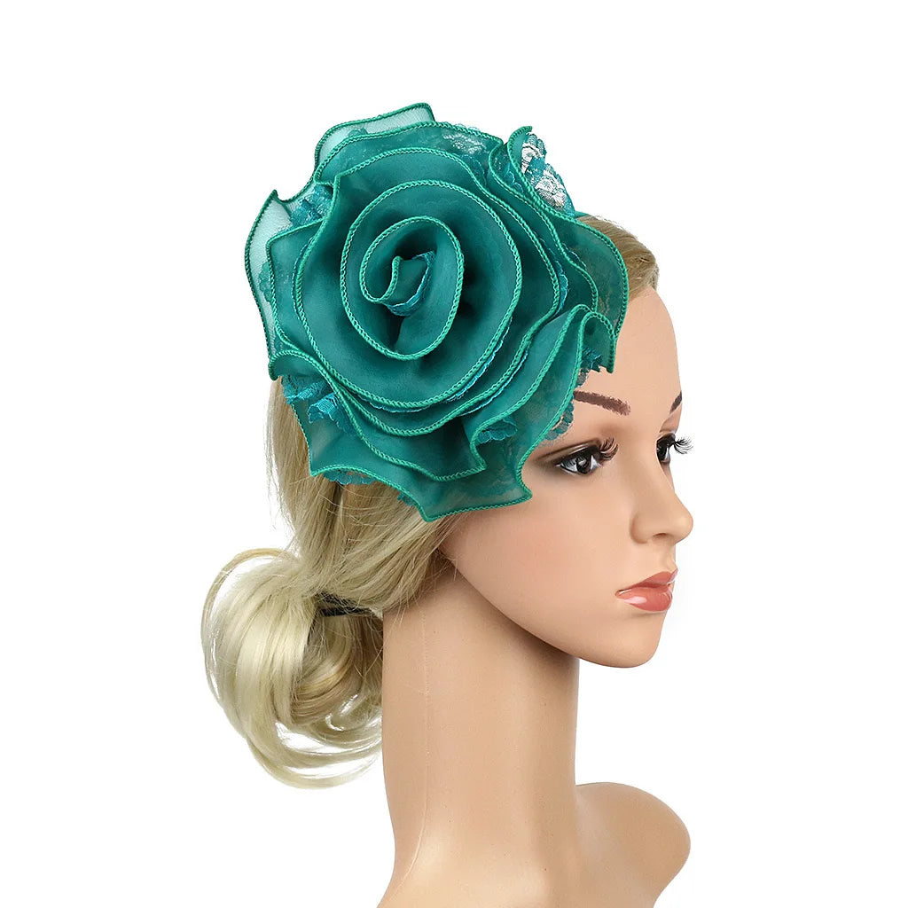 New Vintage Women Bridal Multi-layers Flower Fascinator Hat Kentuchy Derby Church Sinamay Wedding Party Dress Hair Accessories