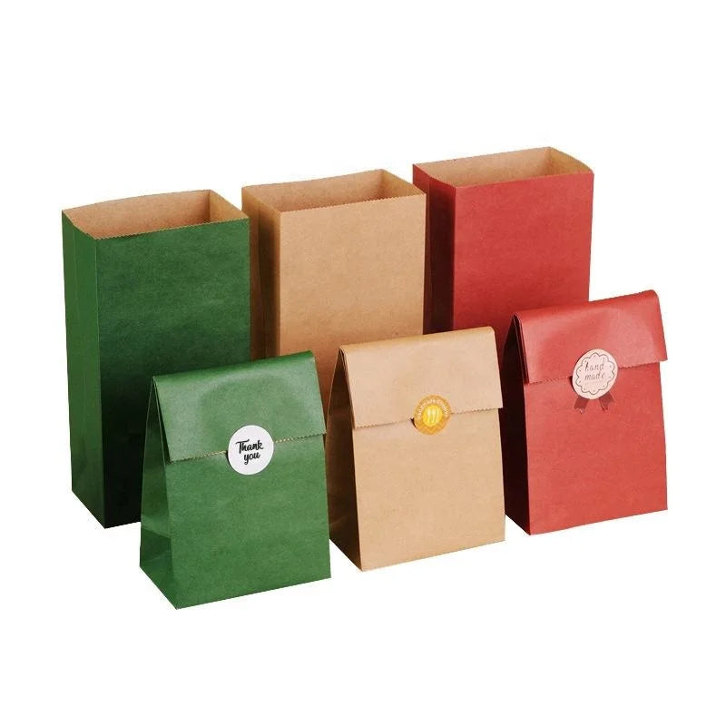 Wholesale Colorful Waterproof Boutique Shopping Disposable Sleek Wide Bottom Retail Cute Kraft Paper Bag