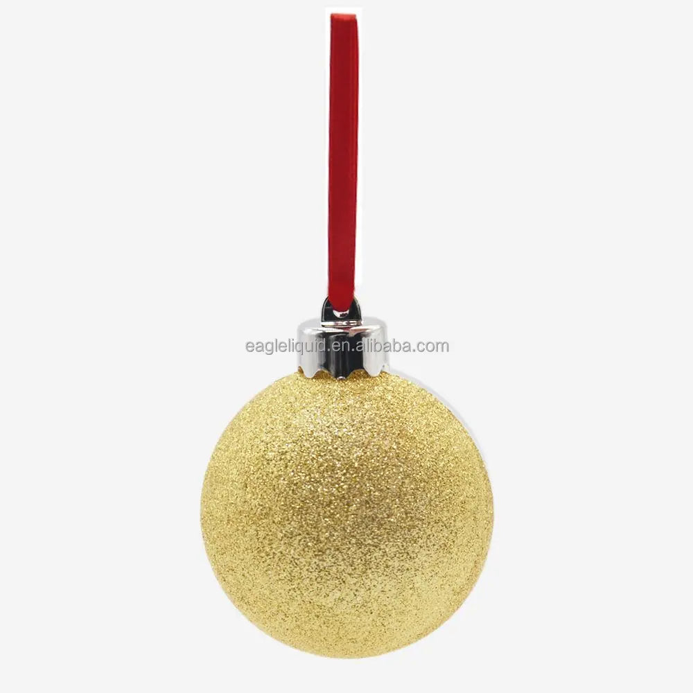EAGLE GIFTS 80mm Personalized Gold Glitter Xmas Decor Bauble Ornaments Christmas Ball Round Shaped Photo Bauble