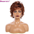 XISHIXIUHAIR Short Wig Gradient Color Fashion Luxury European American Short Synthetic Mechanism Hair Wigs for White Women