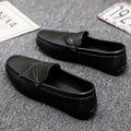 Men's Low Top PU Leather Casual Walking Shoes Fashionable Breathable Loafer Shoes for Outdoor Work Office