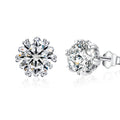 925 Silver Jewelry Classic Moissanite Diamond Earring Six Claw Fancy Stud Earring for Men and Women