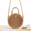Wholesale Ins New Holiday Beach Hand Woven Bag Round Hand Bill Shoulder Casual Straw Bag Summer Beach Bag