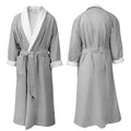 Lined Microfiber Bathrobe Luxury Spa Robes for Men and Women Custom Dual-layer Microfiber Bathrobe Long Bath Robe with Piping