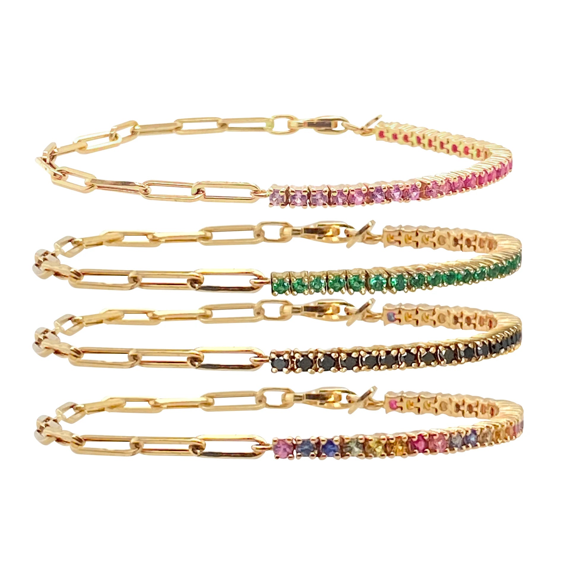 Fatingna Vintage Brass Gold Plated Stainless Steel Bracelets Trendy Geometric Mixed Colors Cubic Zircon Pearl for Anniversary