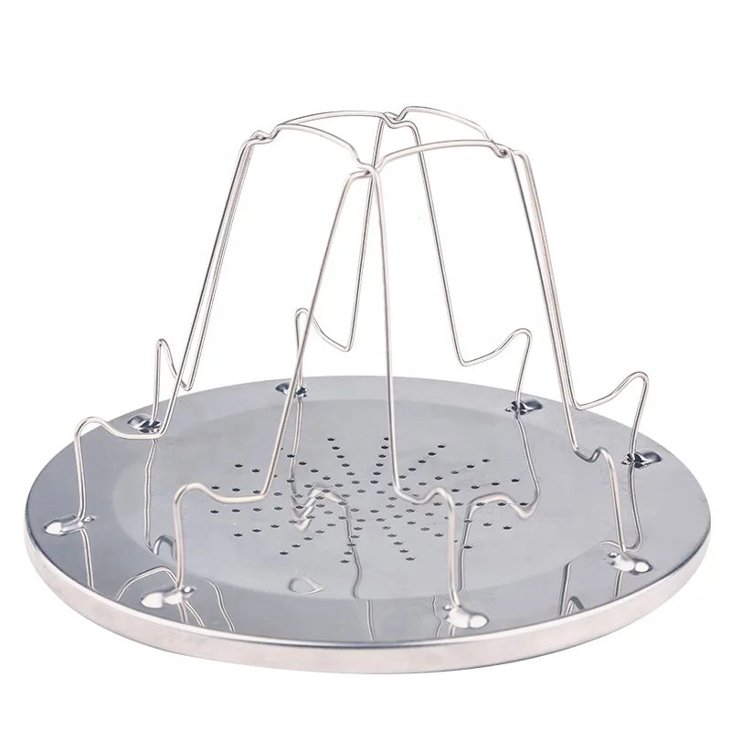 Hot Sale Milicamp Silver Portable Folding Stainless Steel Camping Toaster Rack