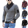 Men's Winter Solid Knitted Turtleneck Pullover Long Sleeve Thick Anti-Shrink Plus Size Slim Fit Man Sweater