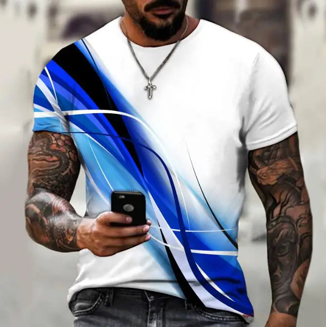 Wholesale and Retail Digital Printing Breathable Short Sleeve T-shirt Men Summer O-Neck Regular Fit Casual Top 100% Polyester
