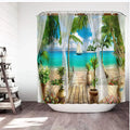 Bath Curtain 3d Printing Window Scenery Forest Shower Curtains Sea Ocean Waterproof Bathroom Curtain Washable Fabric With Hooks