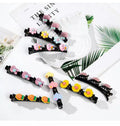 Wholesale Eco-Friendly Waterproof Cute Cartoon Plastic Daisy Rectangle Sun Protection Braided Hair Clip Girls Wedding Occasion