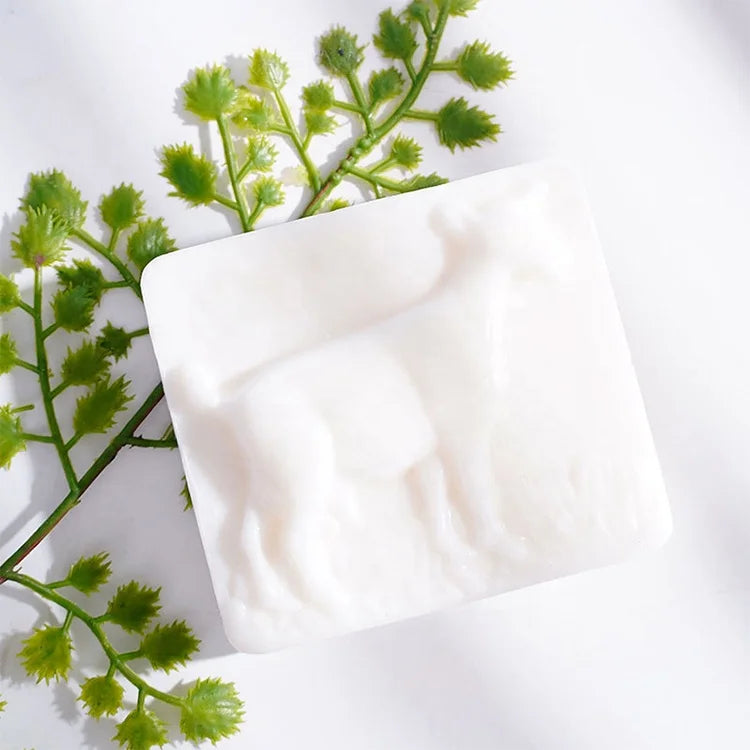 Korean Cleansing Bathing Liquid Merino Wool Fiber Covered Goat Milk Soap Loaf